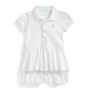 Polo by Ralph Lauren stretch mesh peplum Polo shortall size 12 months